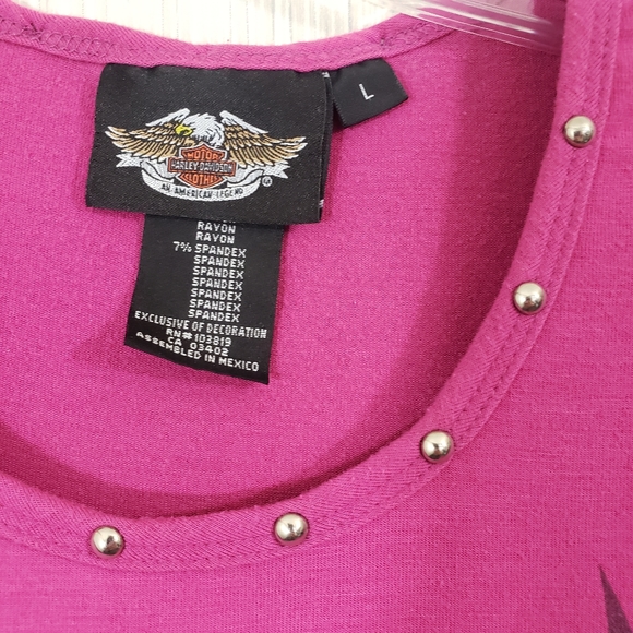 Harley Davidson embroidered front ombre with silver tone metal detail tank top L - Picture 3 of 10